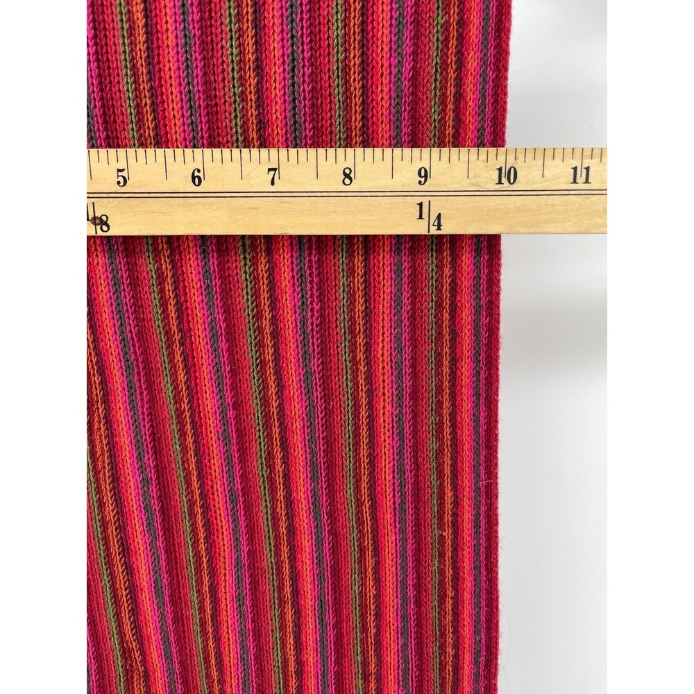 Colorful Striped Knit Scarf Fringe Boho Multicolor Warm Unisex Winter Soft Cozy - Picture 4 of 6